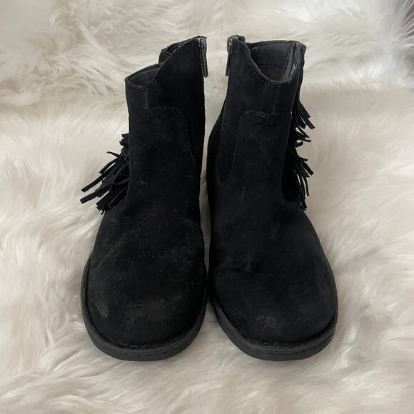 Born Boots Womens Size 9 Black Kenia Suede Leather Fringed Ankle Booties Cowgirl - Picture 5 of 12